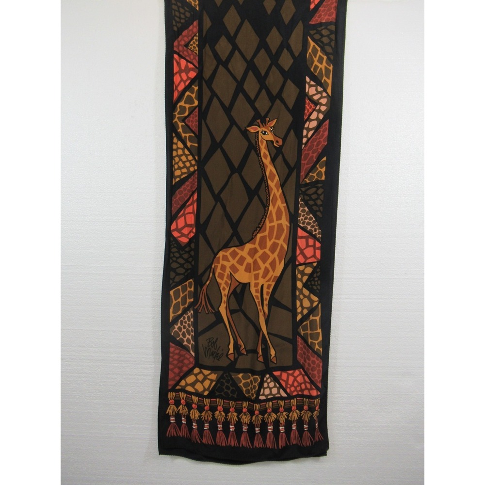 Bob Mackie Wearable Art Silk Scarf Giraffe Rectangle 13x70